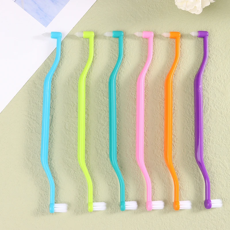 Orthodontic Interdental Brush Double-Beam Soft Teeth Cleaning Toothbrush Oral Care Tool Small Head Soft Hair Implant Adult