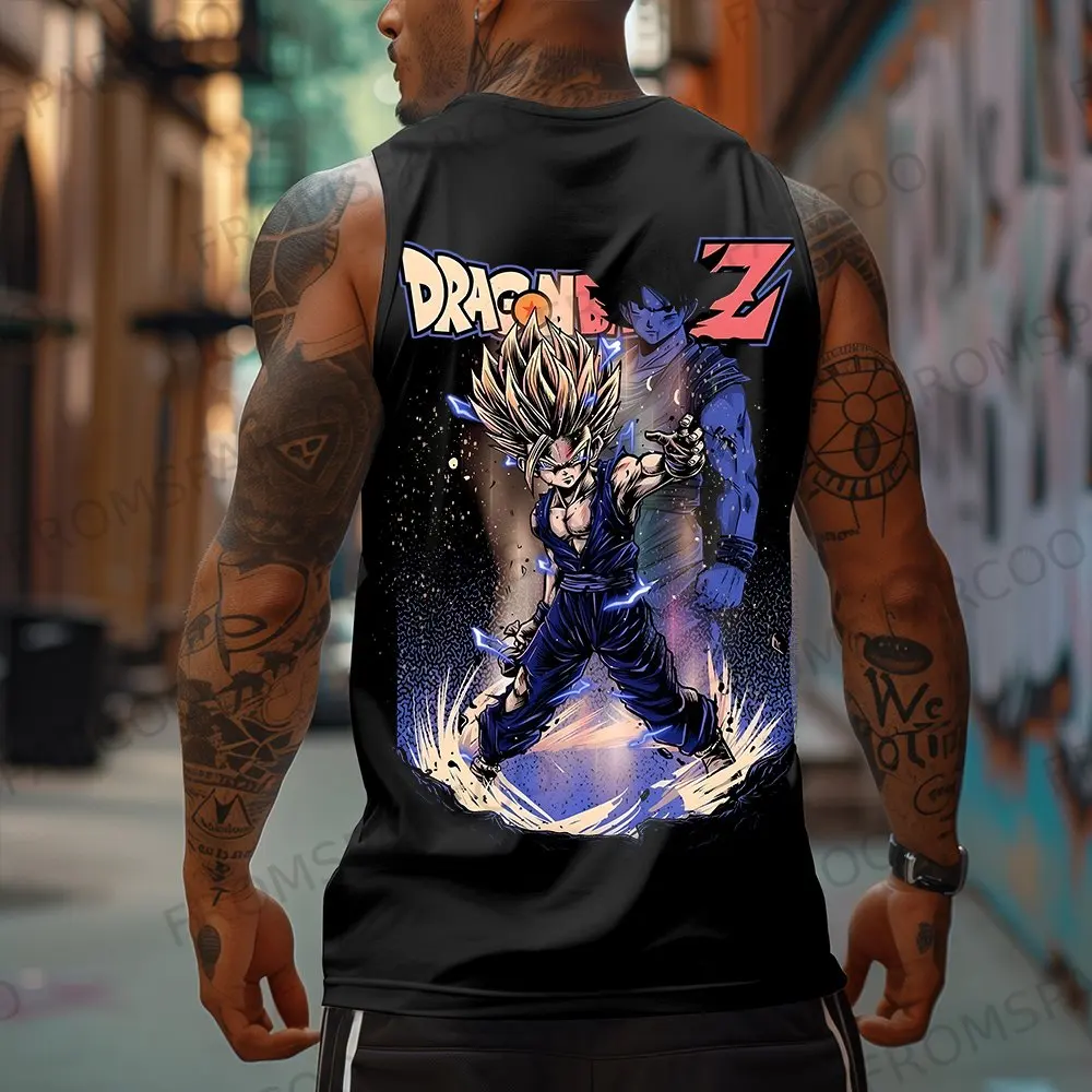 2025 Dragon Ball Anime Goku Periferico Stampato Canotta in puro cotone Palestra da uomo Allentato Casual Sport Estate Moda Top