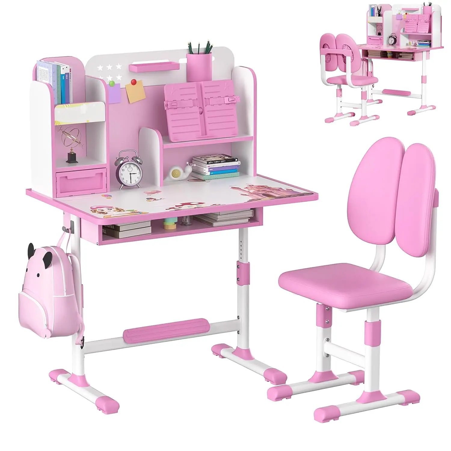 

Маленький письменный стол, набор детских стульев для учебы, регулируемый по высоте детский школьный стол, набор стульев с корректором для сидения, эргономичный