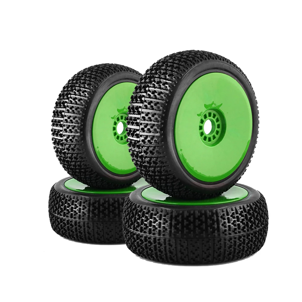 4Pcs 1/8 4WD Nitro Off Road Buggy Tires Wheel Rims 17mm Hex for 1:8 Scale RC Car HSP HPI Kyosho ZD Hongnuo Redcat Traxxas