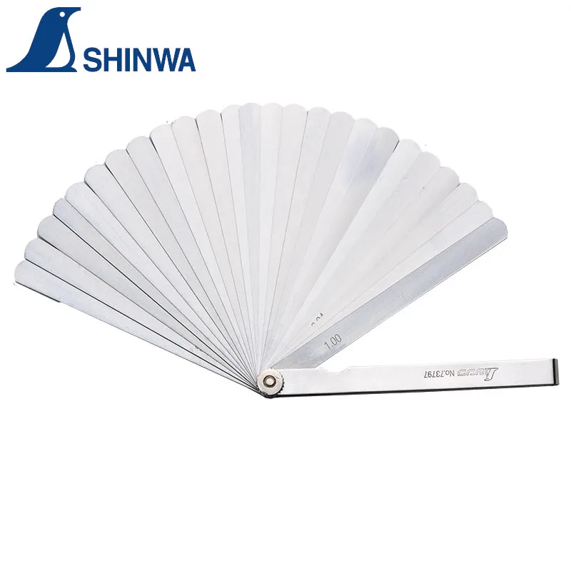 SHINWA Penguin Gap Thickness Ruler Feeler Gauge Steel High Precision 0.03-1.0mm 150mm 73797 1Set