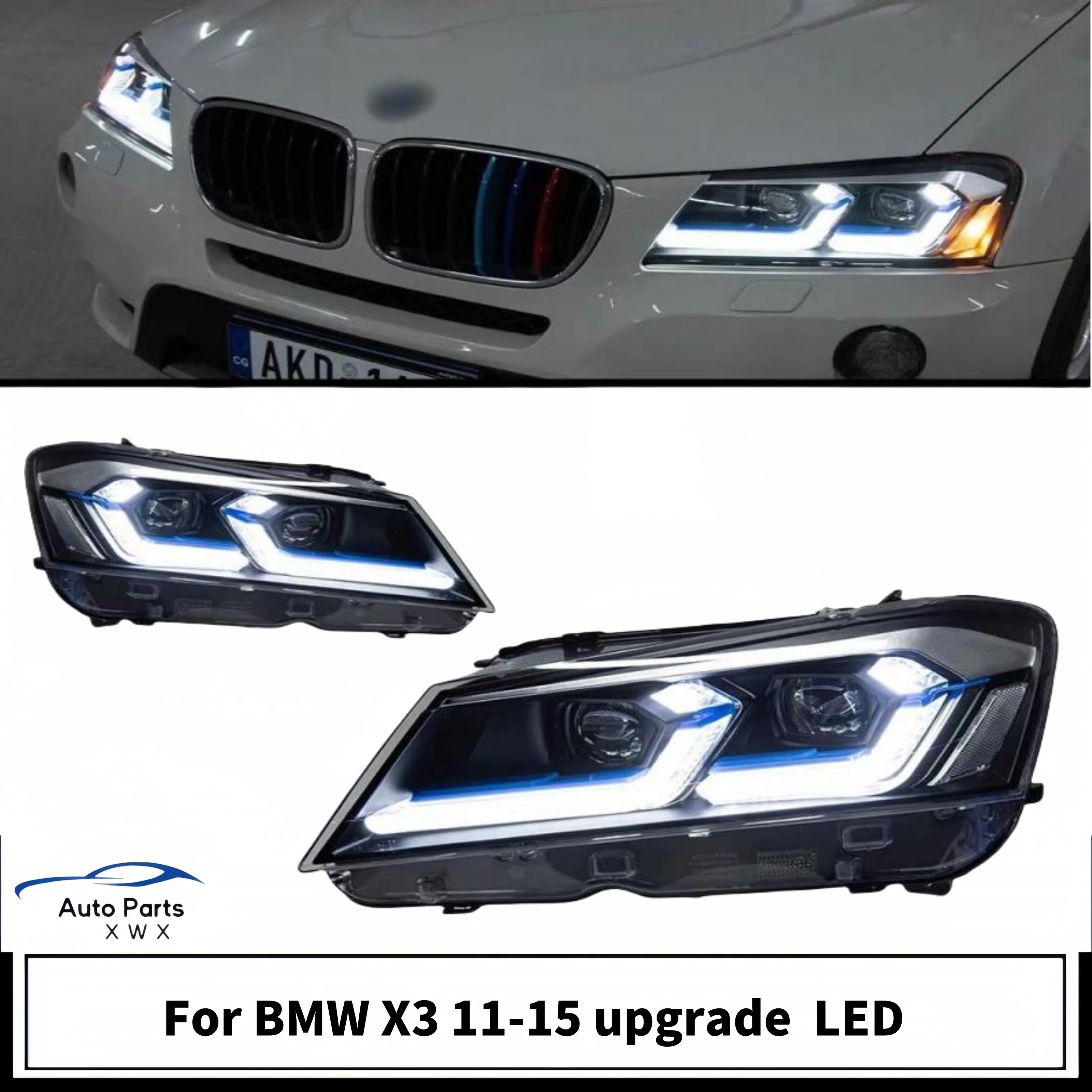 

Suitable for BMW X3 F25 11-13 headlight assembly LED lens modification, new upgrade without damage