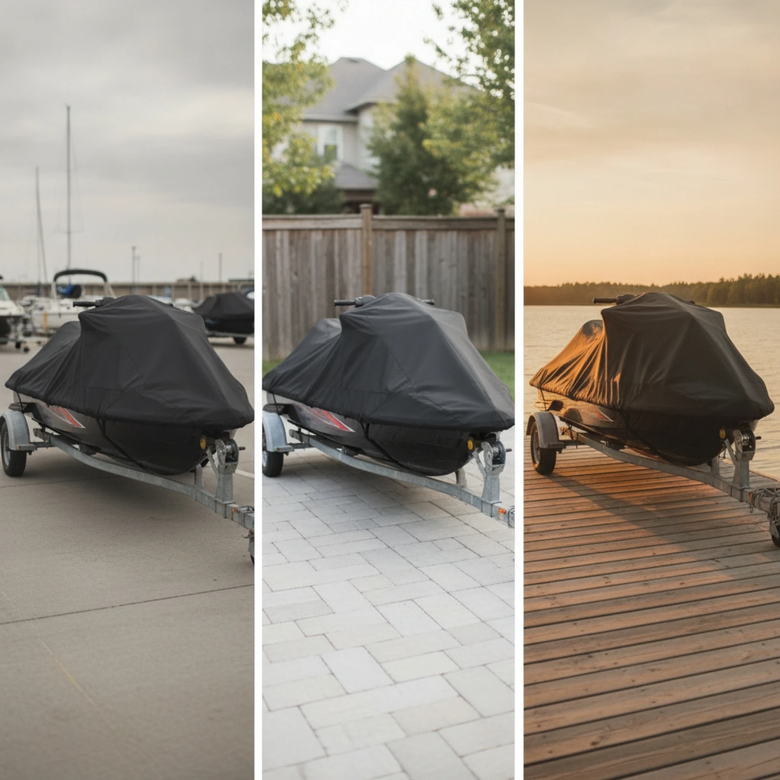 Motorboat Cover with Oxford Material Resistant Motorboat Cover Snug Fit Heavy Duty for Boat Owners, Outdoor Storage, Trailering