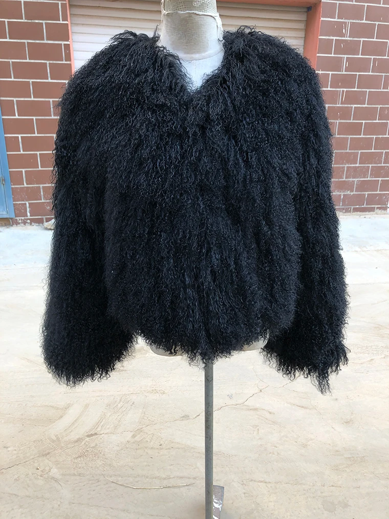 New Winter Autumn Fashion Real Fur Jacket Women Genuine Mongolia Sheep Fur Coat