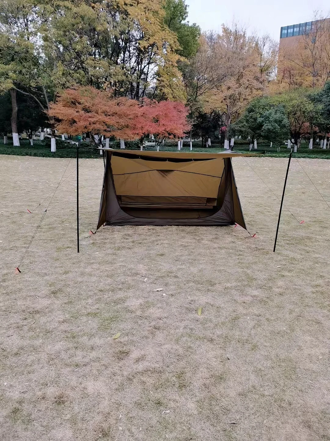 خيمة Bivy خفيفة لشخص واحد، خيمة الظهر لشخص واحد مقاومة للماء من السيليكون خفيفة الوزن للتخييم والمشي لمسافات طويلة، بدون عمود الرحلات