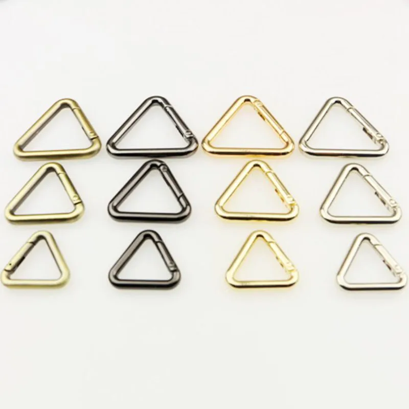 1pcs Metal Spring Gate Triangle Openable Keyring Leather Craft Bag Belt Strap Buckle Trigger Snap Clasp Clip Connector Accessory