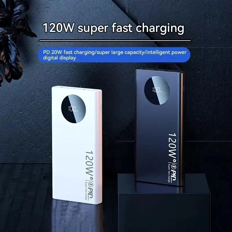 Imagen 6: Banco de energía de 500000mAh, 120W, carga súper rápida, PD20W, pantalla digital bidireccional, seguro para avión, CCC, para iPhone, Samsung, Xiaomi