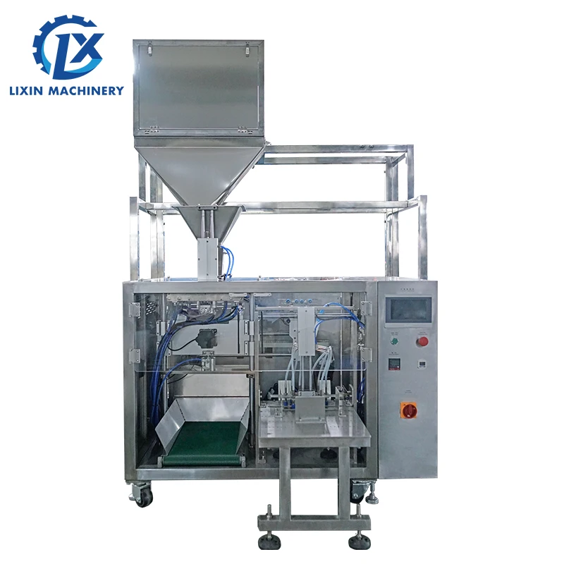 LX-GD350 Spice Coffee Milk Powder Wheat Corn Flour Doypack Filling Sealing Premade Bag Rotary Packaging Machine