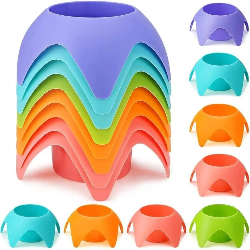 Sand-Free Beach Cup Holder -  Foldable & Stackable, Portable Drink Stand for Camping/Travel/Outdoor, Leakproof PP Plastic