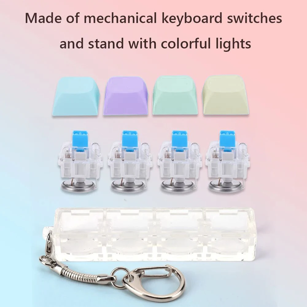 LED Decompression 4/9 Keyboard Key Toy For Adults Antistress Toys Anti Stress Finger Keyboard Games Keychain Office Accessory