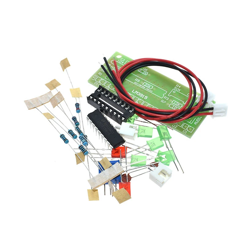 LM3915 DC 9V-12V 10 LED analizador de espectro de Audio de sonido Kit de indicador de nivel DIY electoronics juego de práctica de soldadura