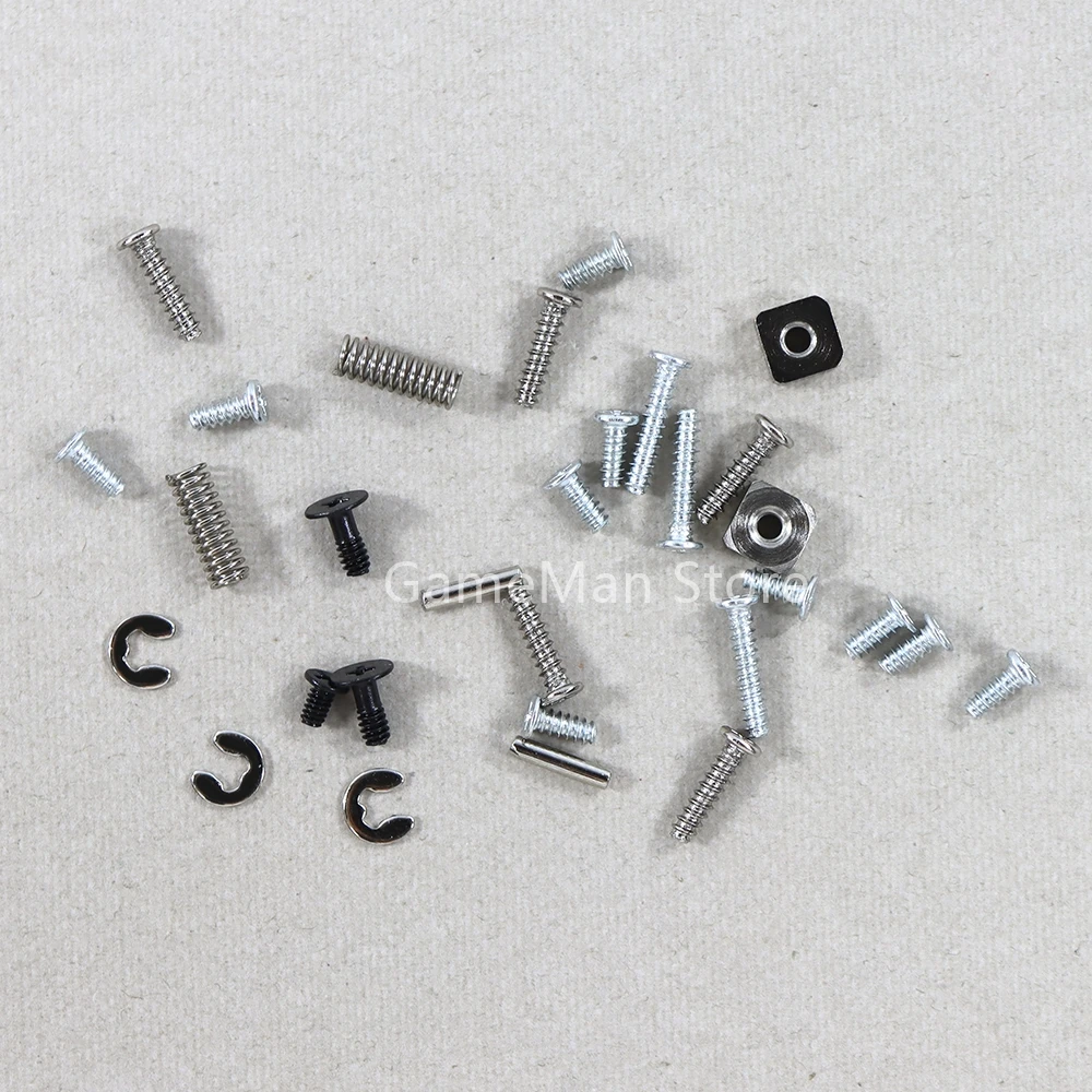 Juego de tornillos de cabeza cruzada completa, piezas de Metal, tuerca de resorte LR, tornillos completos para consola 3dsll 3dsxl, 100 juegos