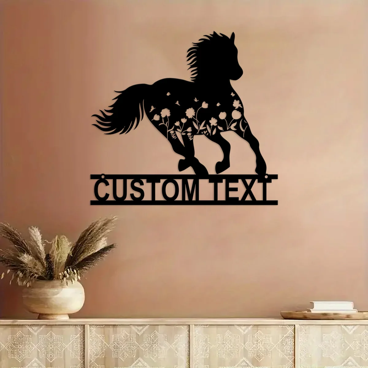 The prairie is home to galloping horses Custom Metal Wall Art Name Sign, Hanging Sign, Horse Ranch Name Sign, Farmhouse Decor