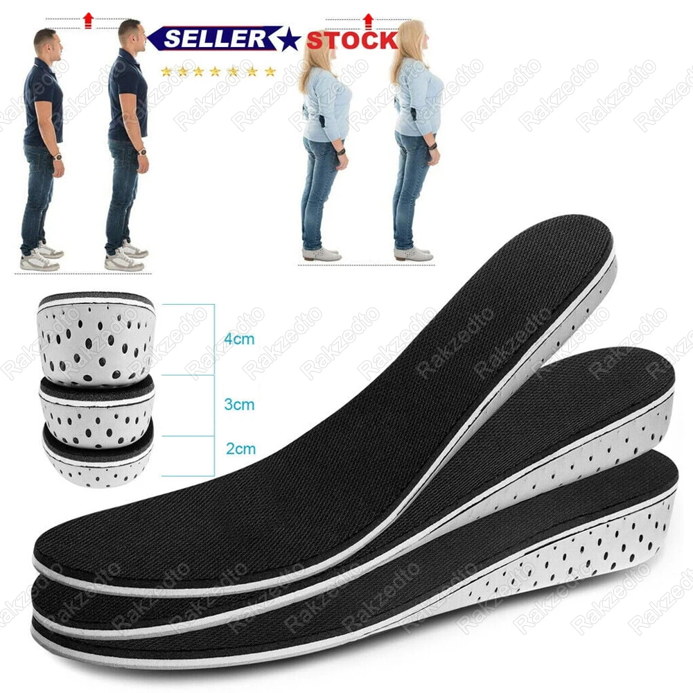 

Height Increase Insole Men Women Heel Lift Taller Shoe Inserts EVA Memory Foam Breathable Shock Absorbing Heightening Insoles