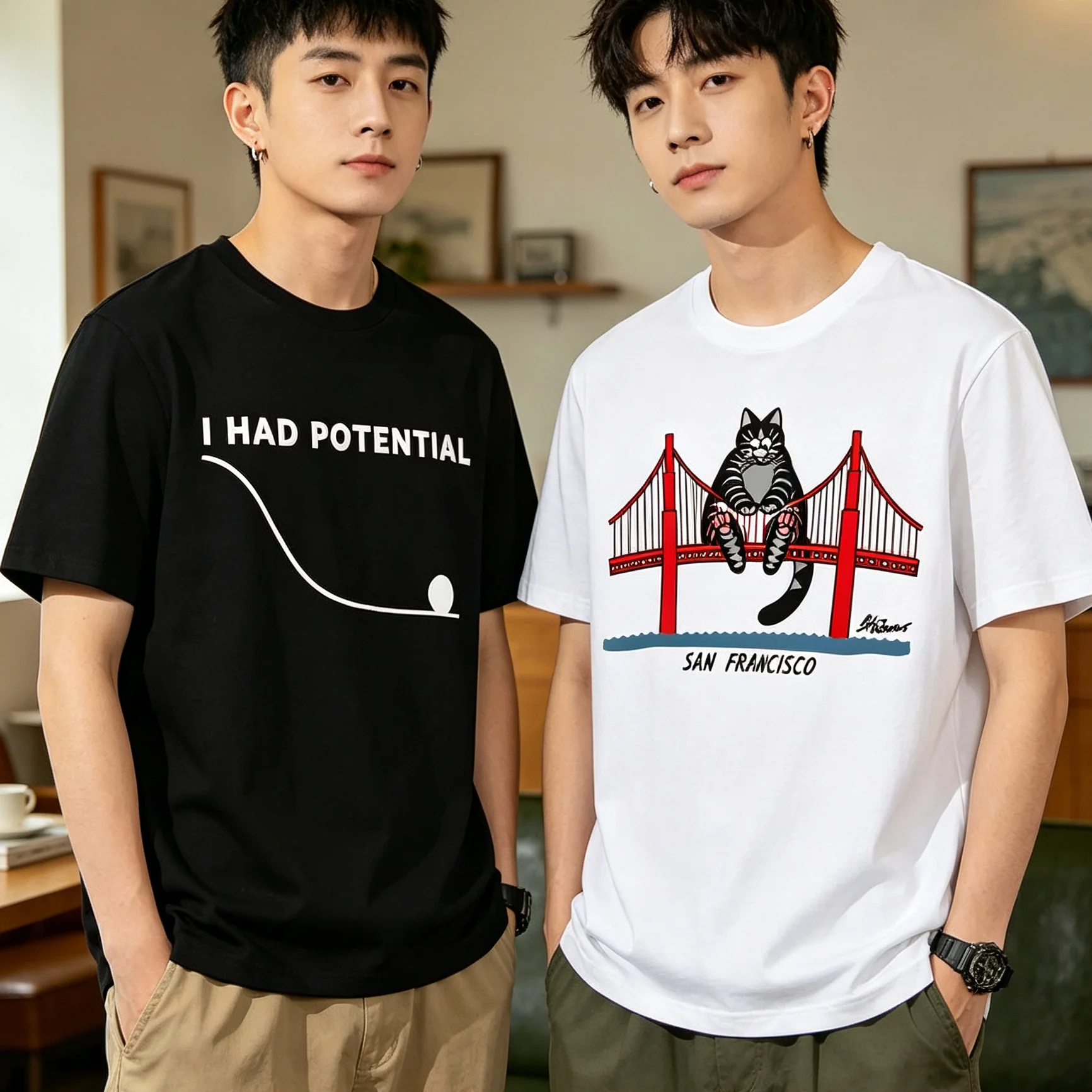 Project Hail Mary T-Shirt Men's High Quality Cotton I Had Potential Graphic CAT T-Shirt Unisex O-Neck Women Sweatshirt