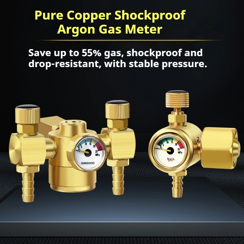 

Full Copper Argon Gas Regulator Energy-Saving Pressure Gauge Welding Accessory for TIG Welder