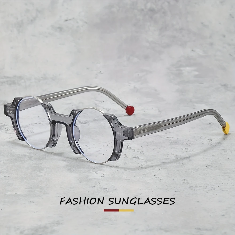 Retro Runde Blaulichtfilter-Brille für Damen und Herren Vintage Mode Computer-Brillen Anti-Blaulicht Klare Gläser