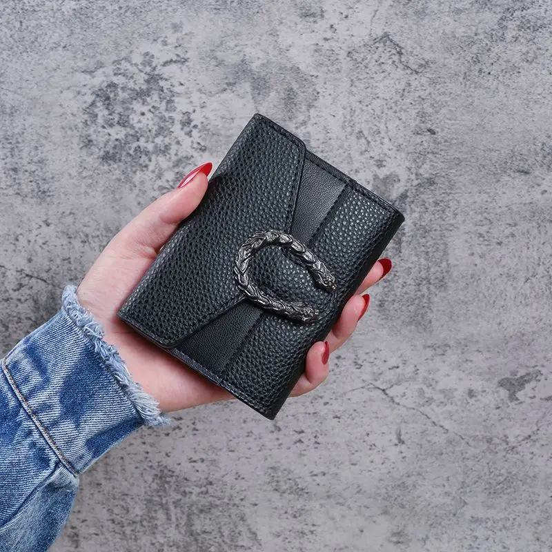 Nieuwe kleurrijke luxe damesportemonnee - korte mini-portemonnee voor dames - Zero-portemonnee voor dames - kaartetui - leren portemonnee