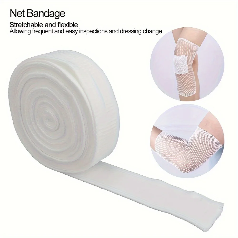 1 Roll Elastic Net Wound Dressing Net Tubular Bandage Mesh Tubing Tubular Gauze Fix Breathable Bandage Retainer for Wrist Elbow