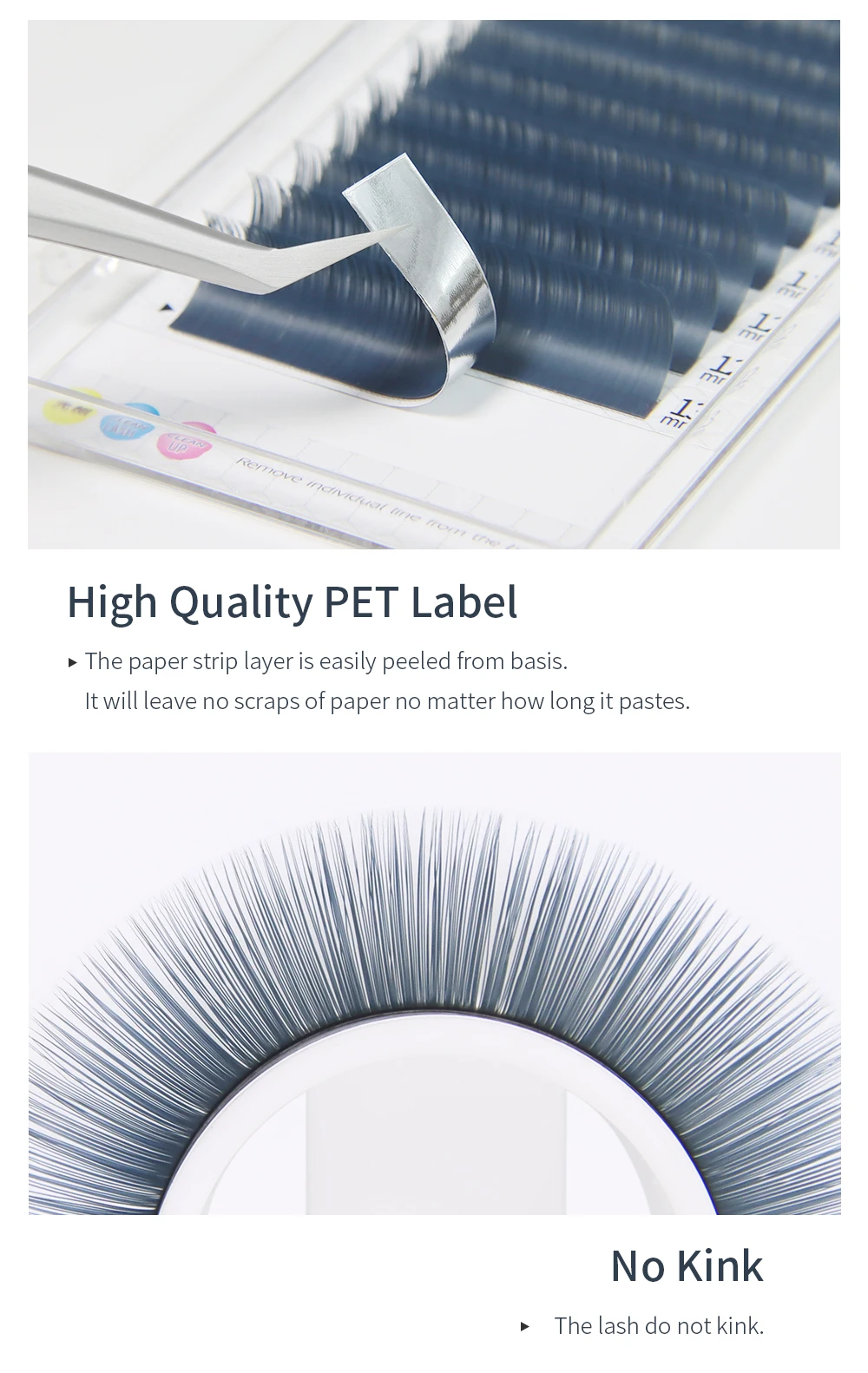 GLAMLASH Farbige Wimpern, Seeblau/Lavendel/Zimt/Dunkelgrün/Matcha-Grau, individuelle natürliche falsche bunte Wimpernverlängerung – Detail 5