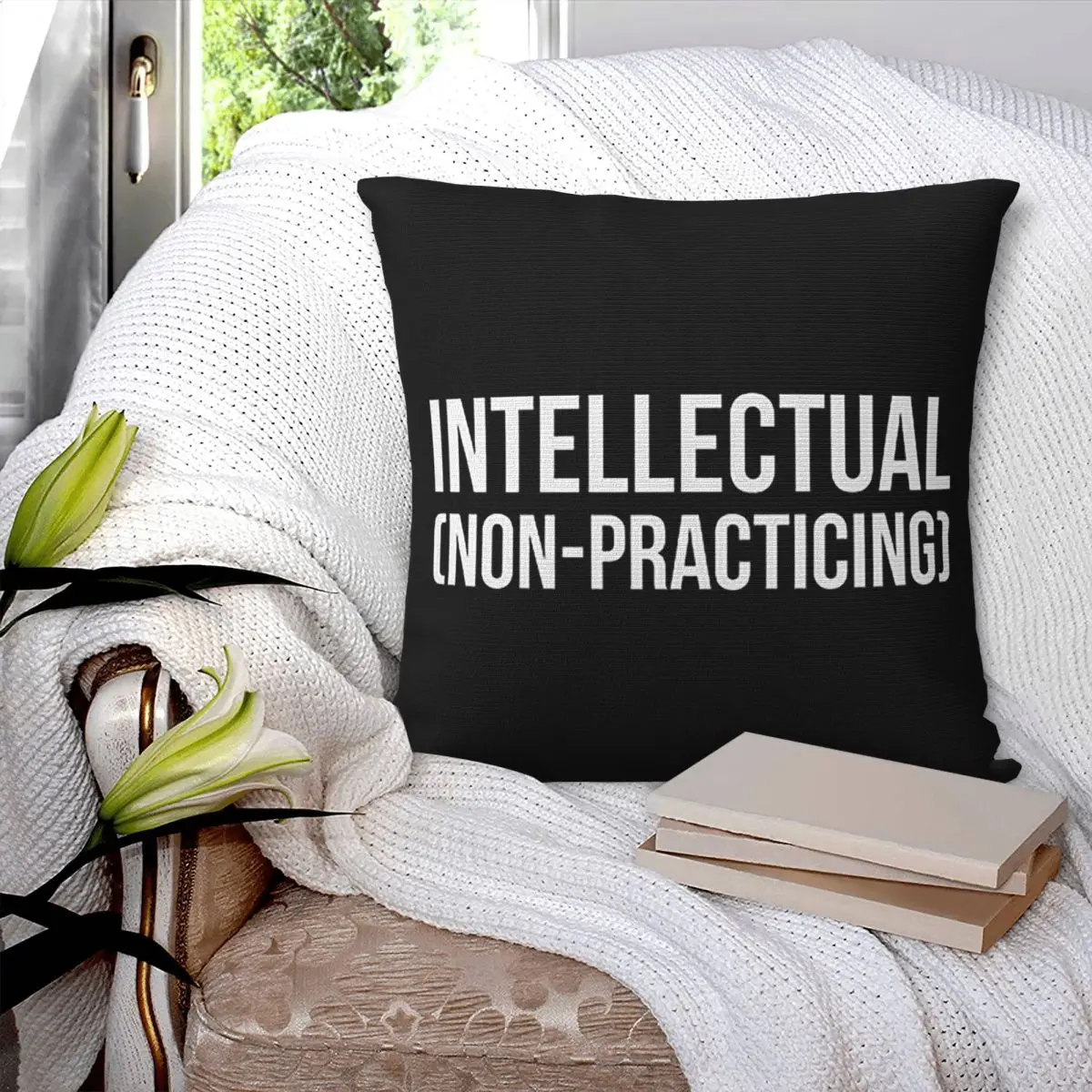 Intellectual (non-practicing) Square Pillowcase Pillow Cover Polyester Cushion Decor Comfort Throw Pillow for Home Car