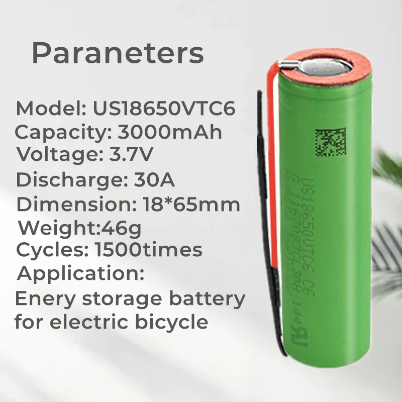 1-20PCS US18650VTC6 3,7 V 3000mAh 18650 batterie für us18650 Sony VTC6 30A spielzeug werkzeuge taschenlampe batterie + DIY draht