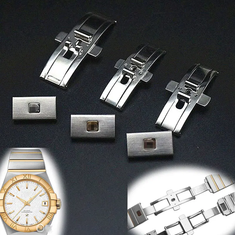 

Double Press Folding Buckle Solid Steel Belt Watch Buckle Substitute OMG Omega Double Eagle Series Watch Band Watch Repair Tool