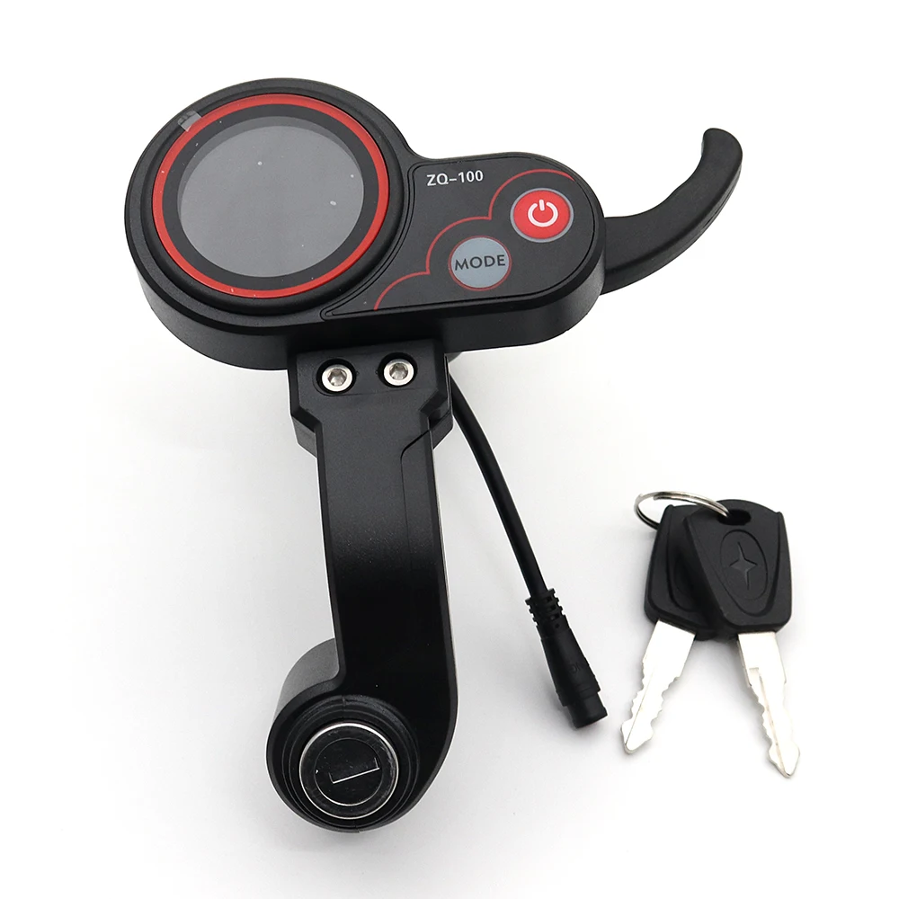 High quality ZQ-100 high and low speed adjustable mileage meter 6-pin display with key for electric scooter accessories