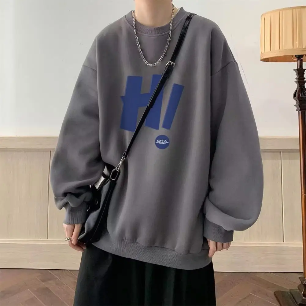 

Oversized Men Sweatshirt Spring Fall Men Sweatshirt Vintage Letter Print Men's Sweatshirt Oversized Soft Warm Sports Casual Top