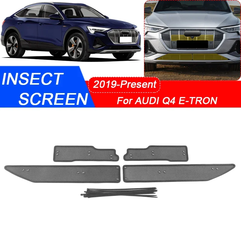 Car Insect-proof Air Inlet Protection Cover For AUDI Q4 E-TRON 2019-2025 Auto Insert Vent Racing Grill Filter Net Accessory