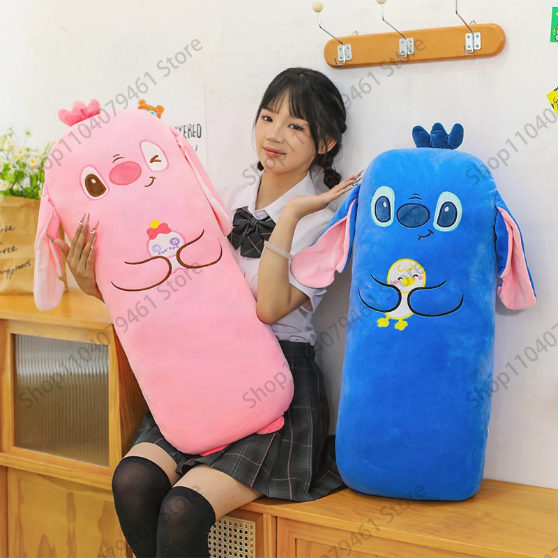 

Длинная подушка-игрушка Disney Stitch, милая плюшевая кукла, подушка для сна на боку, комфортная аниме-подушка для взрослых и детей, подарок