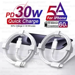 PD 30W USB Cable For Apple iPhone 15 14 13 12 11 16 Pro Max 7 8 Plus XS X Fast Charging USB C Cable Charge Date Wire Accessories
