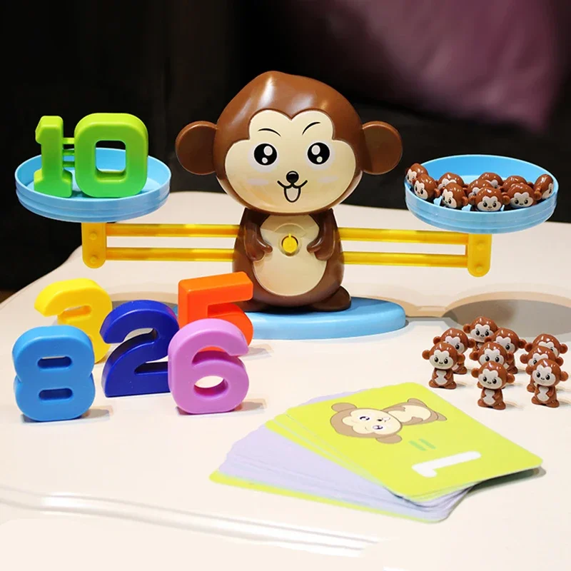 Montessori Math Toy Monkey Balance Baby Montessori Educational Games Number Toy Educational Learning Toys Teaching Material