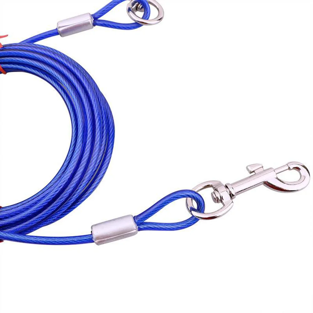 

Dog Hauling Cable Stainless Steel Wire Durable Leash for Pets Blue 50mmx3m Bite Resistant Safe Long Lasting Dog Hauling Cable
