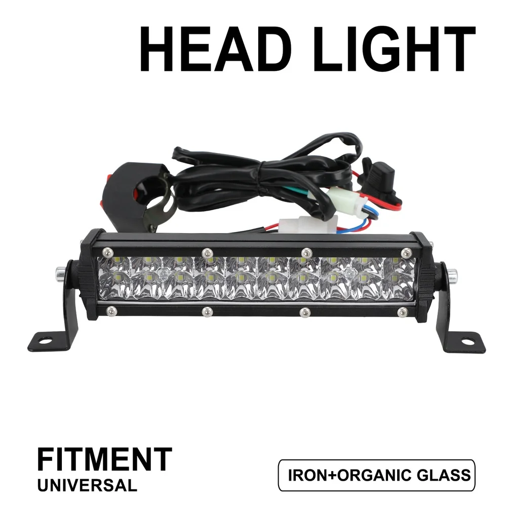 

Black LED Light Bar for Motorcycle Dual Row 230mm x 150mm x 150mm Off Road Spotlight Iron Housing Organic Glass Protection