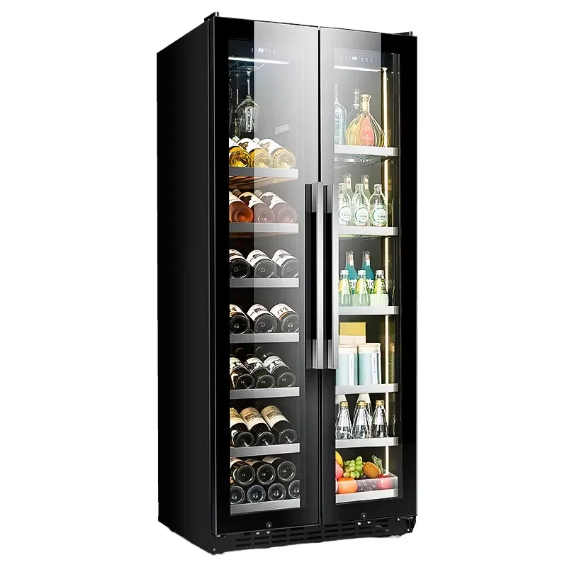 450L Wine Fridge 188 Bottle Dual Zone Stainless Steel Inverter Compressor Corner Beverage Cooler Built-in Cinet
