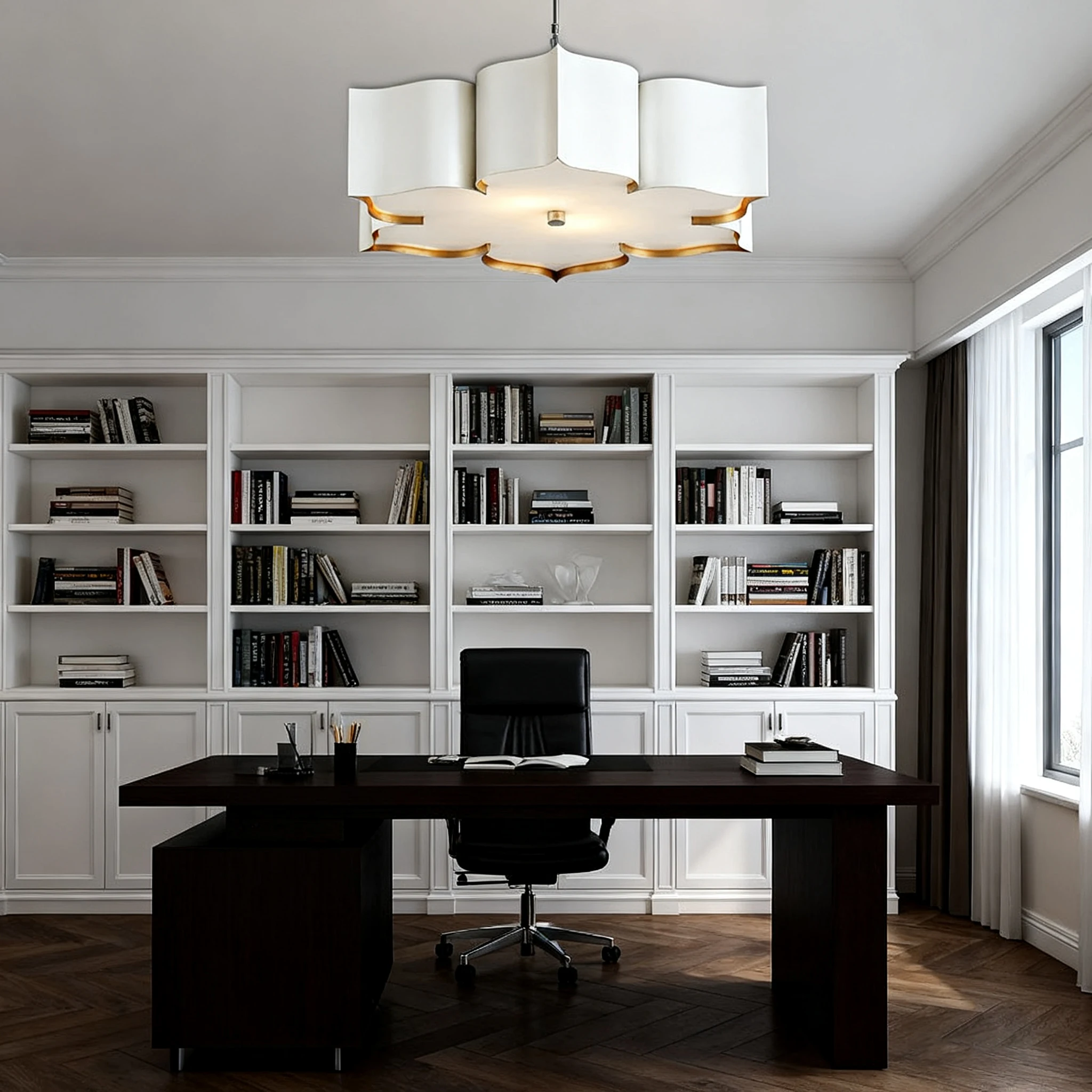 

REVEN Single-Layer Nordic Chandelier Dimmable Luster Floral Pendant Light Glass Hardware Ceiling lamp for Living Room