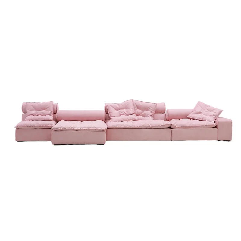 Sofa small medium and large apartment minimalist high-end combination matte full size straight row