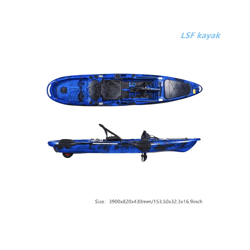 Special Design Lightweight Durable One Person Pedal Drive Kayak With Wheels For Sea Fishing