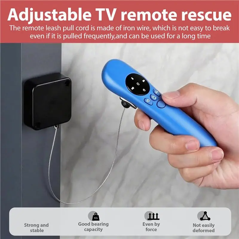 ABKN 8 Pack 6.5ft Retractable Remote Control Tether with Adjustable Locking Cord, TV Remote for Finder and Security Lanyard