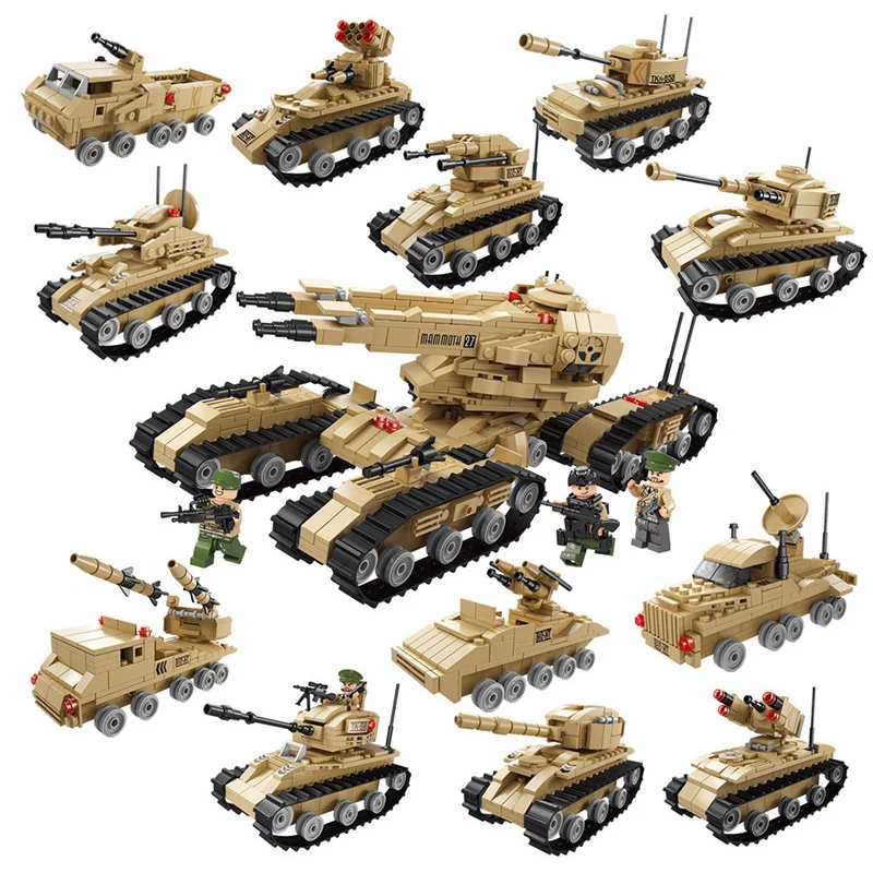 مكعبات بناء دبابة المعركة من OUZEY Mammoth للأعمار من 14 عامًا، ألغاز ثلاثية الأبعاد يمكنك صنعها بنفسك مجموعات نماذج عسكرية، هدية لعبة جذعية تعليمية