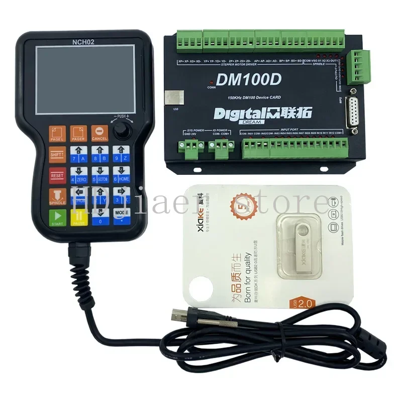 

3.4.5 Axis CNC Carving Machine Motion Control System NCH02 Upgraded DM100 4axis 5axis Handheld Offline Controller