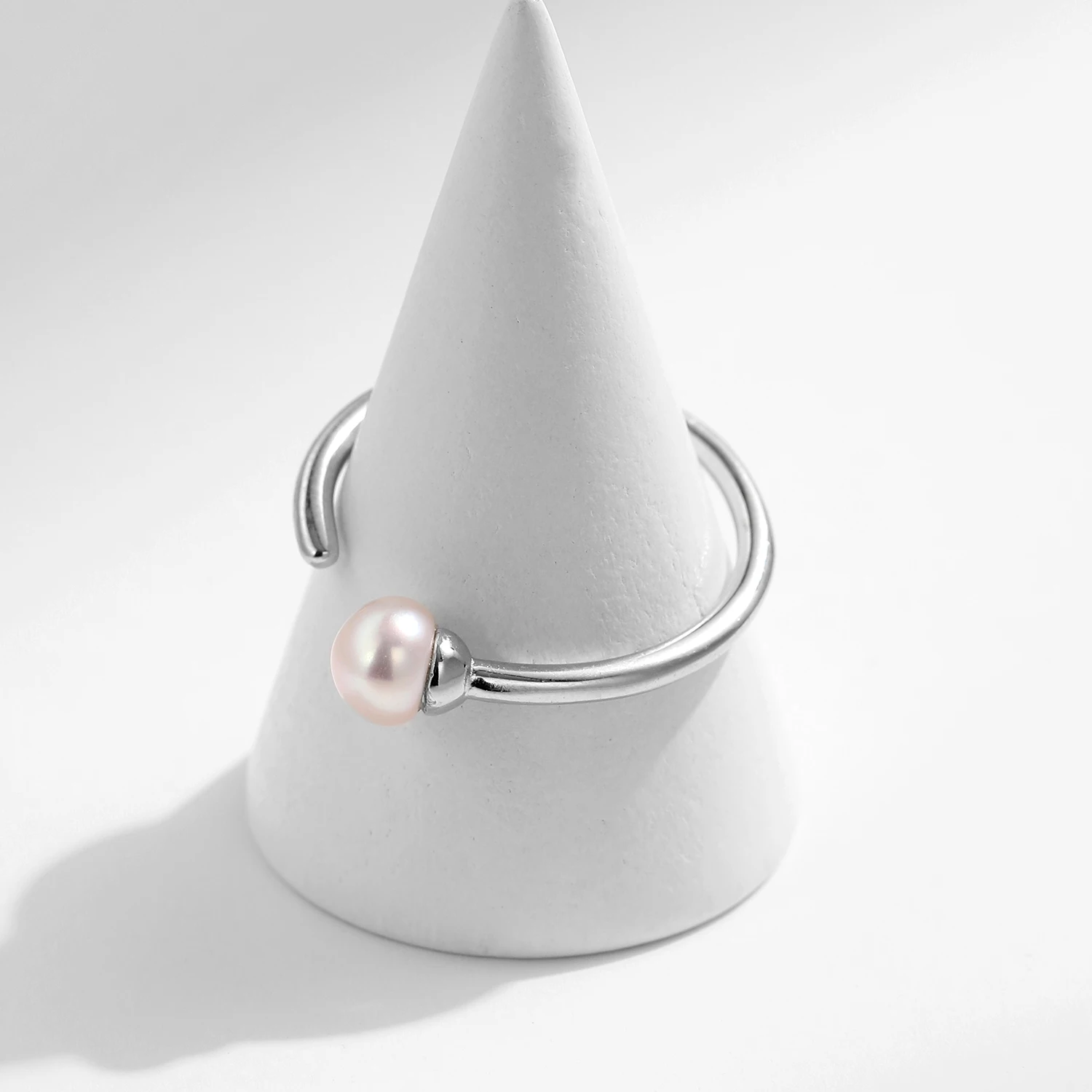 MODIAN-Anillo de Plata de Ley 925 con perlas naturales para mujer, sortija de dedo con perlas naturales elegantes, 6-9 tamaño ajustable, joyería fina Simple clásica, regalos