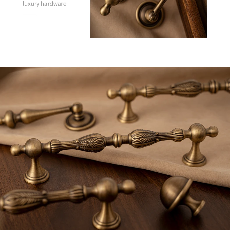 Antique brass furniture pull and drawer knob — supplier illustration 4
