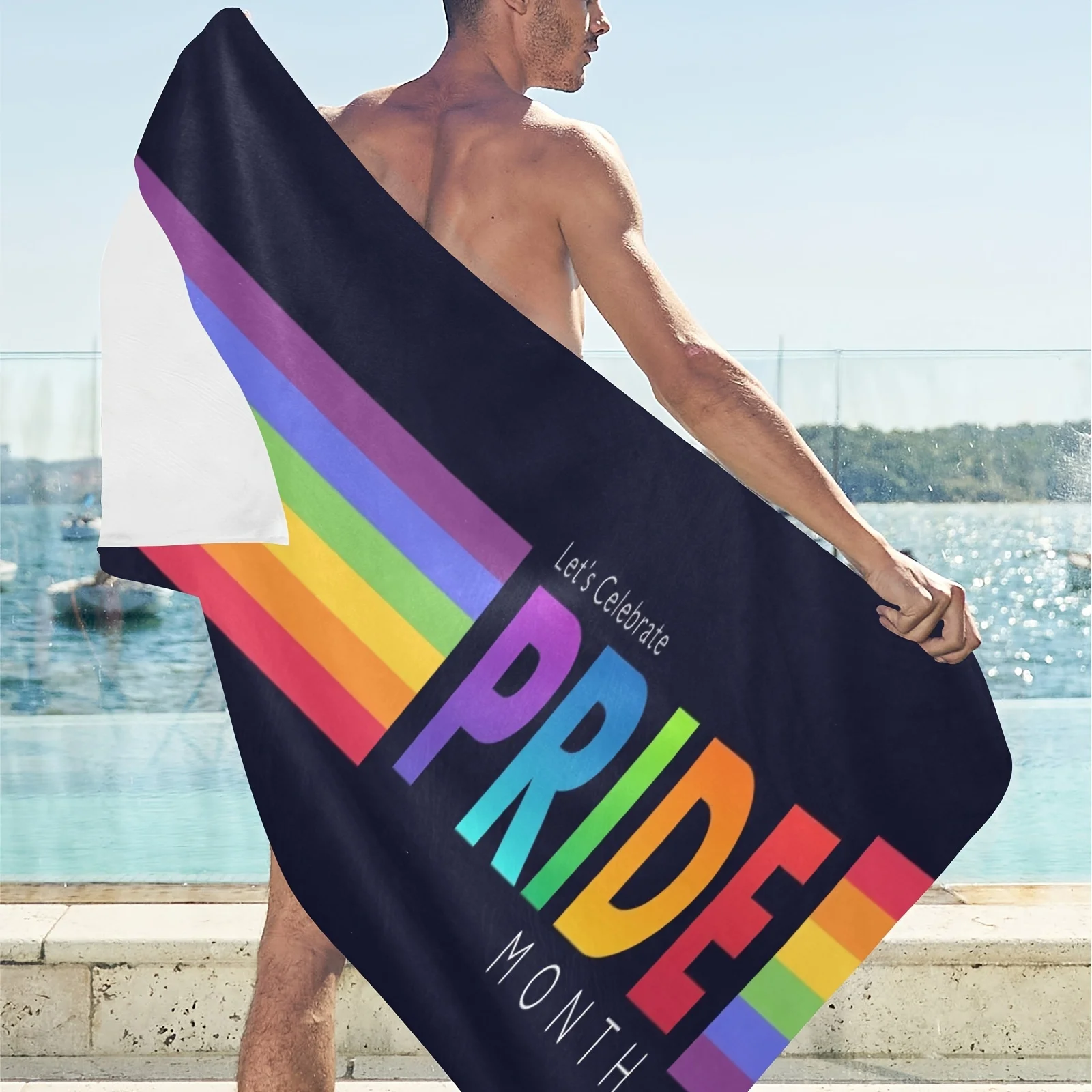 Pride Day Rainbow Beach Towels Beach Towel LGBT Beach Towel Stylish Pool Towels for Homosexuality Quick Dry Beach Towel