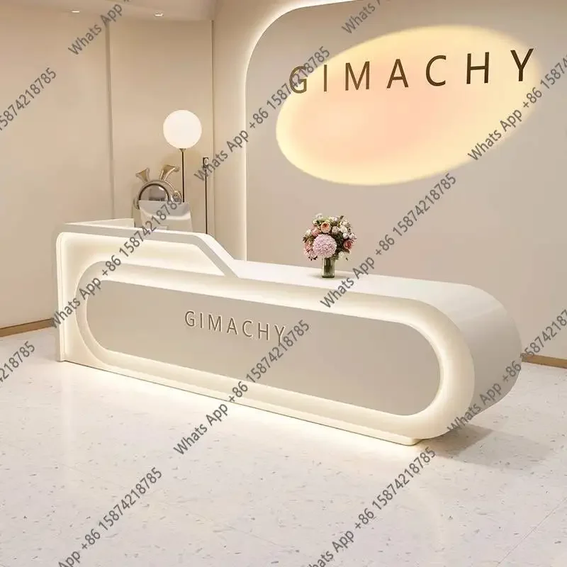 

N68 Стойки ресепшн для клиник с большим дисплеем, стойки с логотипом, офисные стойки ресепшн для салонов, стойки с ящиками, офисная мебель для бизнеса