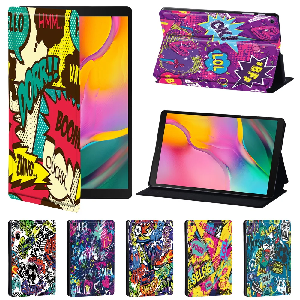 

For Samsung Galaxy Tab A7 Lite 8.7"/A 8.0 10.1 10.5"/A7 10.4"/A8 10.5"/S5e 10.5"/S6 Lite 10.4" Graffiti Art Pattern Tablet Cover