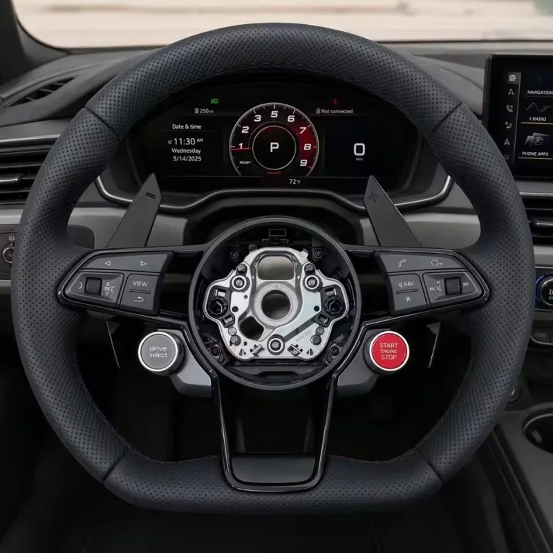 Car Steering Wheel Leather For Audi A3 A4L A5 A6L A7 Q2L Q3 Q5 Q5L Q7 TT C7 Q5 Q7 S3 B8 B9 Q3 Q8 Steering Wheel Car Accessories