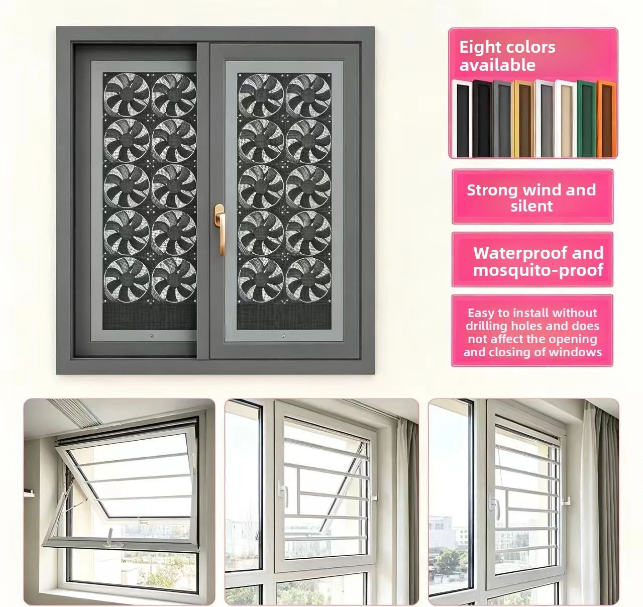 No Punching Windows, No Installation of Exhaust Fans, No Installation of Exhaust Fans, Household Kitchen, Bathroom, Strong
