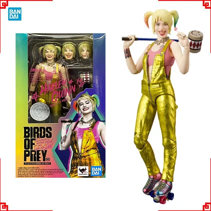 

In stock Original Bandai Birds of Prey Anime Figure SHF Harley Quinn Action Figure Collectibles Model High Poseability Toys